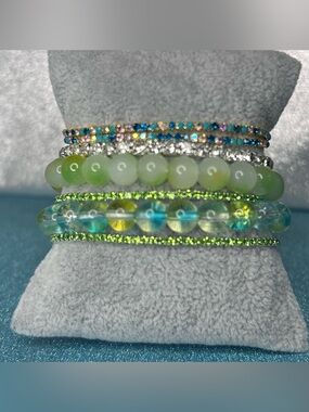 Green Bracelet Bundle 7 Pc Set